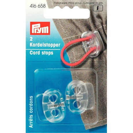 Cord Stops - 2-hole - transparent (Prym) - 2pcs/card