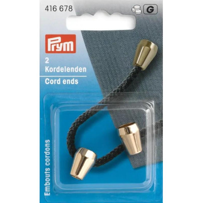 Koncovky šňůrky - zlatá (Prym) - 2ks/karta