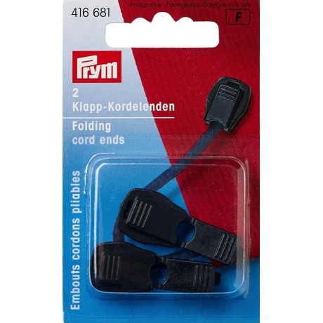 Koncovky šňůrky - černá (Prym) - 2ks/karta