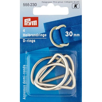 D-rings 30mm - silver (Prym) - 4pcs/card