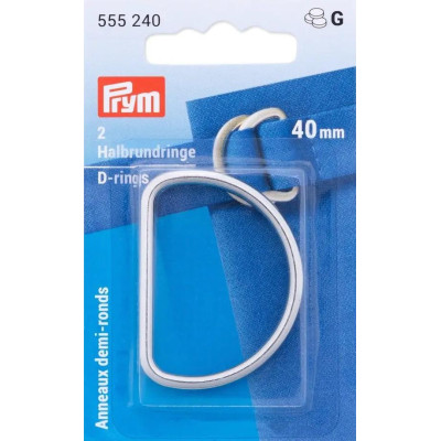 D-rings 40mm - silver (Prym) - 2pcs/card