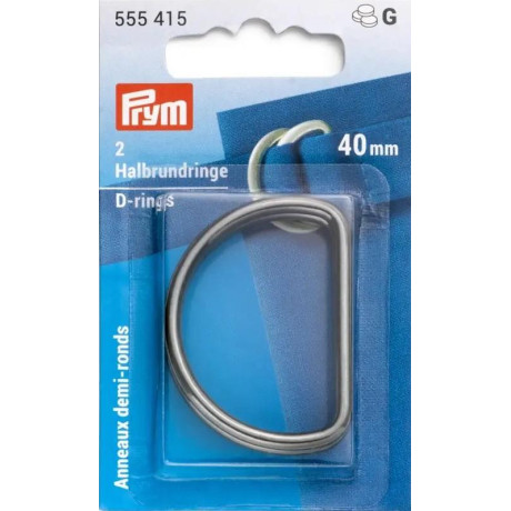 D-rings 40mm - gunmetal (Prym) - 2pcs/card