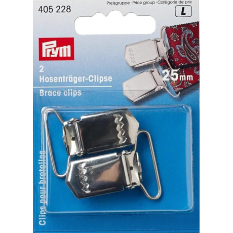 Brace clips 25mm - silver (Prym) - 2pcs/card