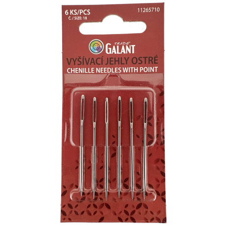 Chenille needles with point NI No. 18 - 6pcs/card