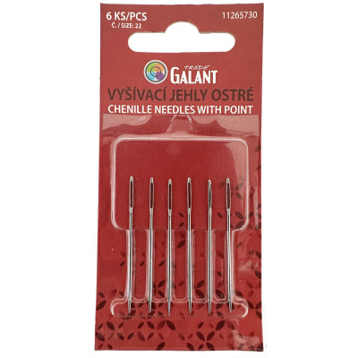 Vyšívací jehly ostré NI č. 22 - 6ks/karta