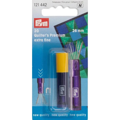 Jehly quiltovací extra jemné 0,53 x 26mm (Prym) - 20ks/karta