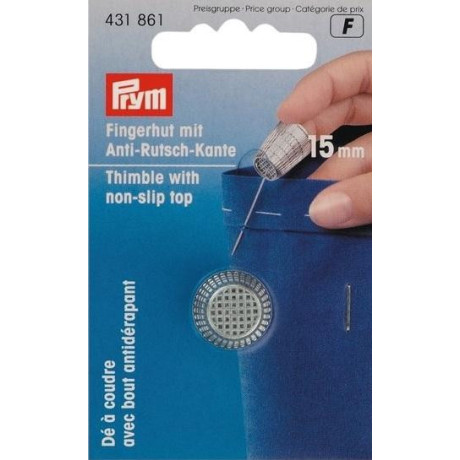 Thimble with anti-slip edge, 15 mm (Prym) - 1pcs/card