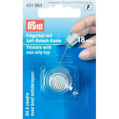 Thimble with anti-slip edge, 18 mm (Prym) - 1pcs/card