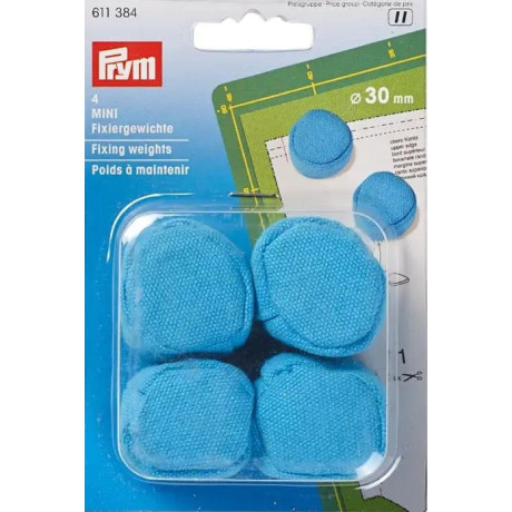 Fixing weights MINI, Ø 30mm, blue (Prym) - 4pcs/card