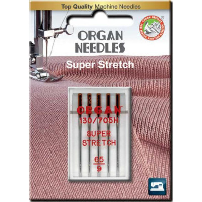 Machine Needles ORGAN SUPER STRETCH 130/705H - 65 - 5pcs/plastic box