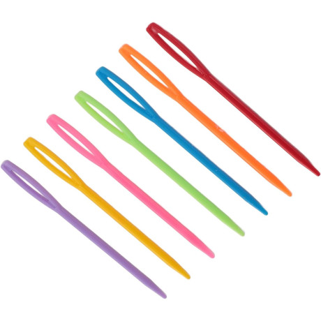 Plastic Hand Needles 70mm - assoted col. - 1000pcs/polybag