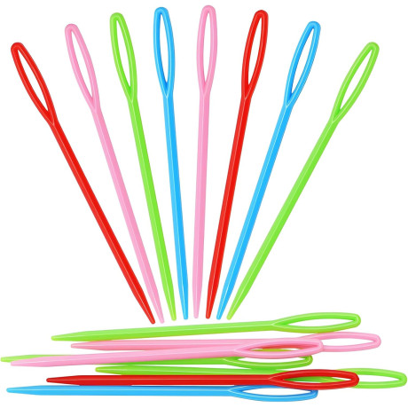 Plastic Hand Needles 90mm - assoted col. - 1000pcs/polybag