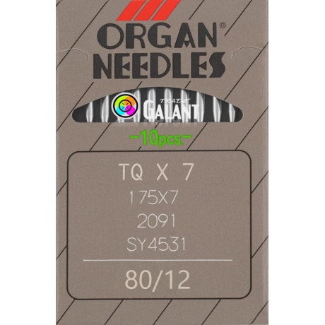 Jehly strojové průmyslové ORGAN TQx7 - 80/12 - 10ks/karta