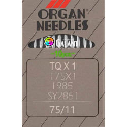 Industrial machine needles ORGAN TQx1 - 75/11 - 10pcs/card