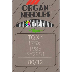 Industrial machine needles ORGAN TQx1 - 80/12 - 10pcs/card