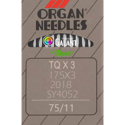 Jehly strojové průmyslové ORGAN TQx3 - 75/11 - 10ks/karta