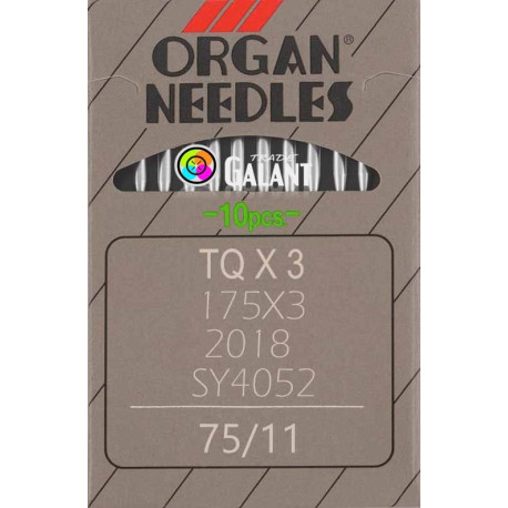 Jehly strojové průmyslové ORGAN TQx3 - 75/11 - 10ks/karta