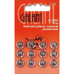 Brass Snap Fasteners Galant - 11mm nickelled - 12pcs/card