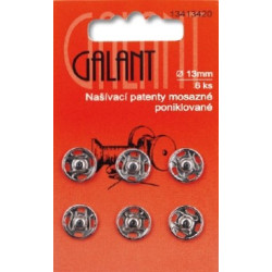 Brass Snap Fasteners Galant - 13mm nickelled - 6pcs/card