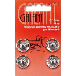 Brass Snap Fasteners Galant - 17mm nickelled - 4pcs/card