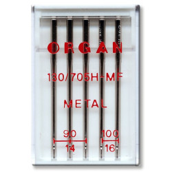 Strojové jehly ORGAN METAL 130/705H - ASORT - 5ks/plastová krabička (90:3, 100:2ks)