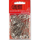 Brass Safety Pins 38mm curved silver-coloured - 50pcs/card