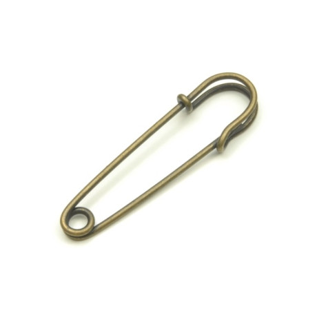 Safety Pins Decorative "Kilt" - 63mm - old brass - 1pcs
