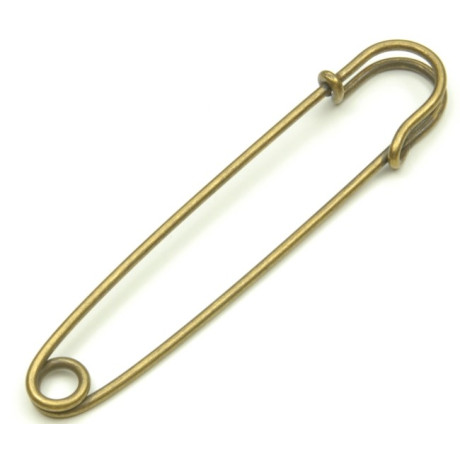 Špendlíky zavírací ozdobné "Kilt" - 102mm - staromosaz - 1ks