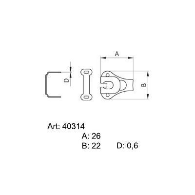 Steel Trouser Hooks 40314 - nickled - 1gros(144pcs)/box