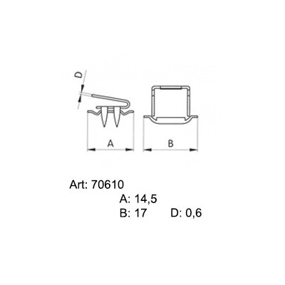 Kalhotové háky 70610 čtyřdílné - niklované - 144ks/krabička