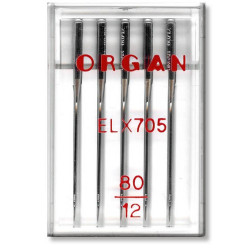 Strojové jehly ORGAN EL x 705 Chromium - 80 - 5ks/plastová krabička