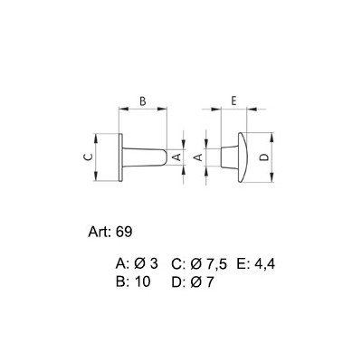 Saddlery Rivets - two parts - opened 2000600 - nickled - 5000pcs/box