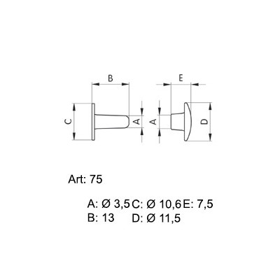 Saddlery Rivets - two parts - opened 2000900 - nickled - 2000pcs/box