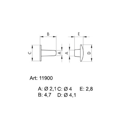 Saddlery Rivets - two parts - opened 2001400 - nickled - 5000pcs/box
